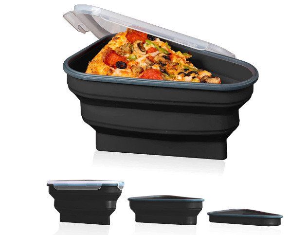 Silicone Folding Pizza Box Reusable Triangular Pizza Packing Box Takeaway Box
